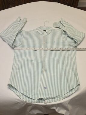 Ralph Lauren Mint Green and White Striped Shirt